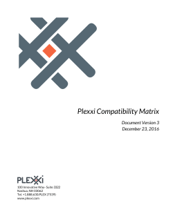 Plexxi Compatibility Matrix