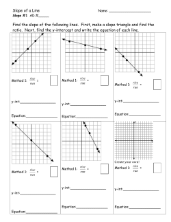 Slope of a Line Find the slope of the following lines. First, make a