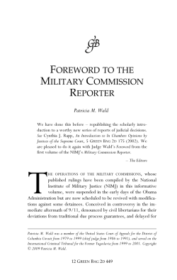 foreword to the military commission reporter