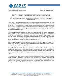 CAD IT GOES INTO PARTNERSHIP WITH LAWSON SOFTWARE