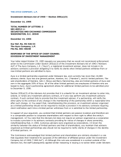 THE AYCO COMPANY, LP Investment Advisors Act