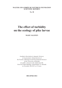 The effect of turbidity on the ecology of pike larvae