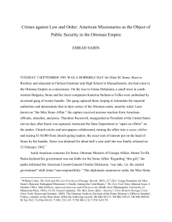 Crimes against Law and Order: American Missionaries as the Object