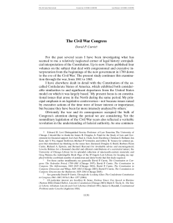 The Civil War Congress - The University of Chicago Law Review