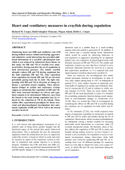 Heart and ventilatory measures in crayfish during copulation