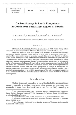 Carbon Storage in Larch Ecosystems in Continuous