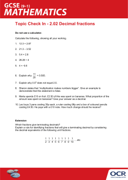 GCSE (9-1) Mathematics, 2.02 Decimal Fractions