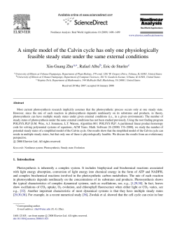 A simple model of the Calvin cycle has only one