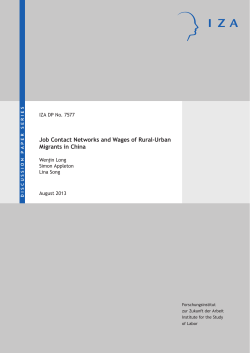 Job Contact Networks and Wages of Rural-Urban Migrants in