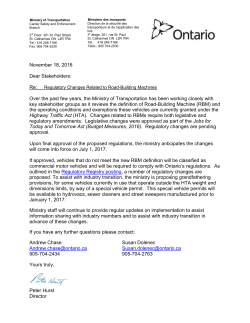 November 18, 2016 Dear Stakeholders: Over the past few years, the