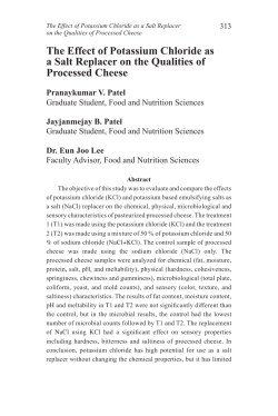 The Effect of Potassium Chloride as a Salt Replacer on the Qualities