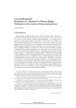 Restitution as a Remedy for Human Rights Violations