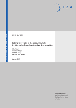 Getting Grey Hairs in the Labour Market: An Alternative