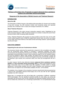 Pathway to Driverless Cars - Association of British Insurers