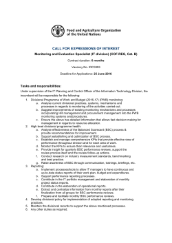 CALL FOR EXPRESSIONS OF INTEREST