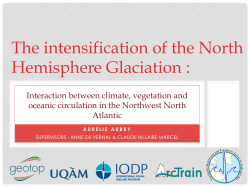 The intensification of the North Hemisphere glaciation : interaction