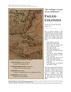 Failed colonies - National Humanities Center