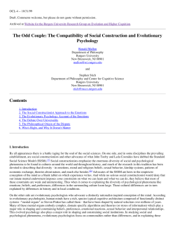 The Odd Couple: The Compatibility of Social Construction