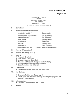 APT COUNCIL Agenda - University of Alaska Anchorage