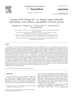 Toxicity of HC Orange No. 1 to Daphnia magna, Zebrafish