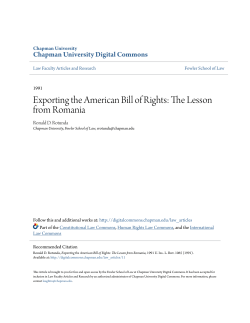 Exporting the American Bill of Rights: The Lesson from Romania