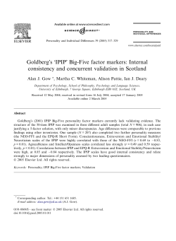 Goldberg`s `IPIP` Big-Five factor markers
