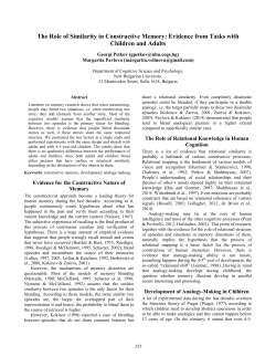 The Role of Similarity in Constructive Memory: Evidence from Tasks