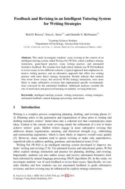 Feedback and Revising in an Intelligent Tutoring System for Writing