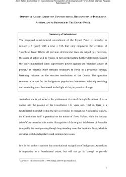 Summary of Submission: The proposed constitutional amendment of