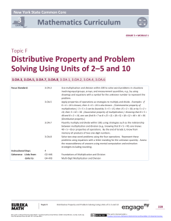 Distributive Property and Problem Solving Using Units of 2&ndash;5 and 10