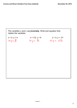 Inverse and Direct Variation from Sue.notebook
