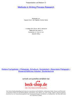 Methods in Writing Process Research - Toc - Beck-Shop