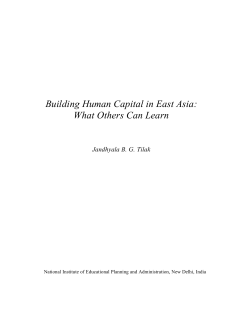 Building Human Capital in East Asia: What