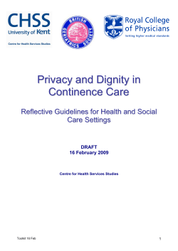 Privacy and Dignity in Continence Care