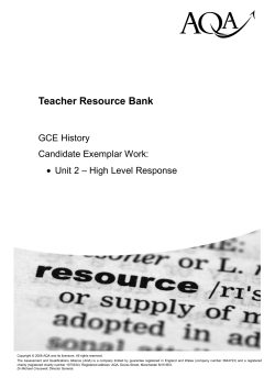 A-level History Candidate exemplar Unit 02 (HIS2) - High