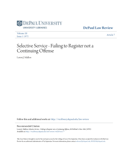 Selective Service - Failing to Register not a