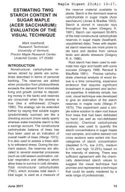 Estimating Twig Starch - University of Vermont