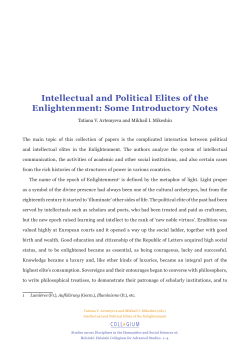 Intellectual and Political Elites of the Enlightenment: Some