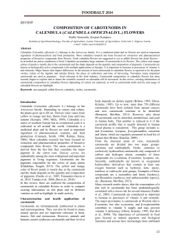 COMPOSITION OF CAROTENOIDS IN CALENDULA (CALENDULA