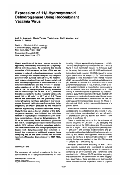 Expression of 11&beta;-Hydroxysteroid Dehydrogenase Using