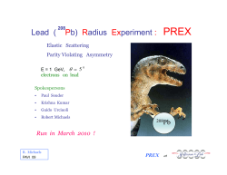 Lead ( Pb) Radius Experiment