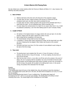 One day limited overs cricket matches within the Province of Alberta