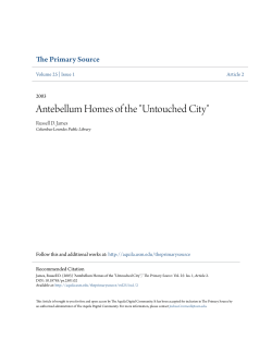 Antebellum Homes of the "Untouched City"