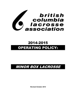 BCLA Operating Policy - Sunshine Coast Lacrosse