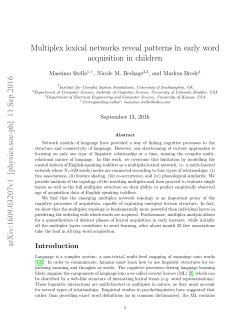 Multiplex lexical networks reveal patterns in early word acquisition in