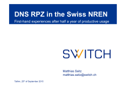 DNS RPZ in the Swiss NREN