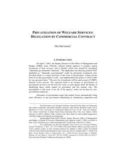 privatization of welfare services: delegation by