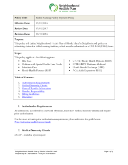Policy Title: Skilled Nursing Facility Payment Policy Effective Date