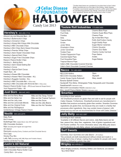 Candy List 2013 - Celiac Disease Foundation