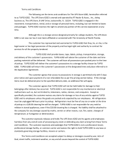 Terms and Conditions The following are the terms